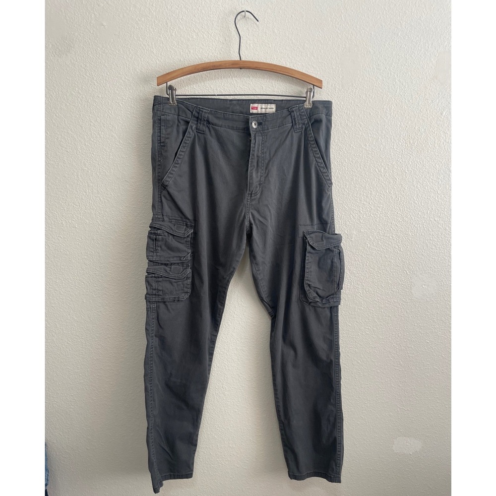 Wrangler Cargo Pants Mens 34x30 Gray Excellent Regular Taper Utility 1070DYWAS
